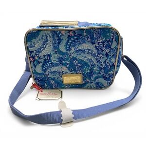 NWT Blue Patterned Lilly Pulitzer Insulated Lunch Bag with Adjustable Strap OS